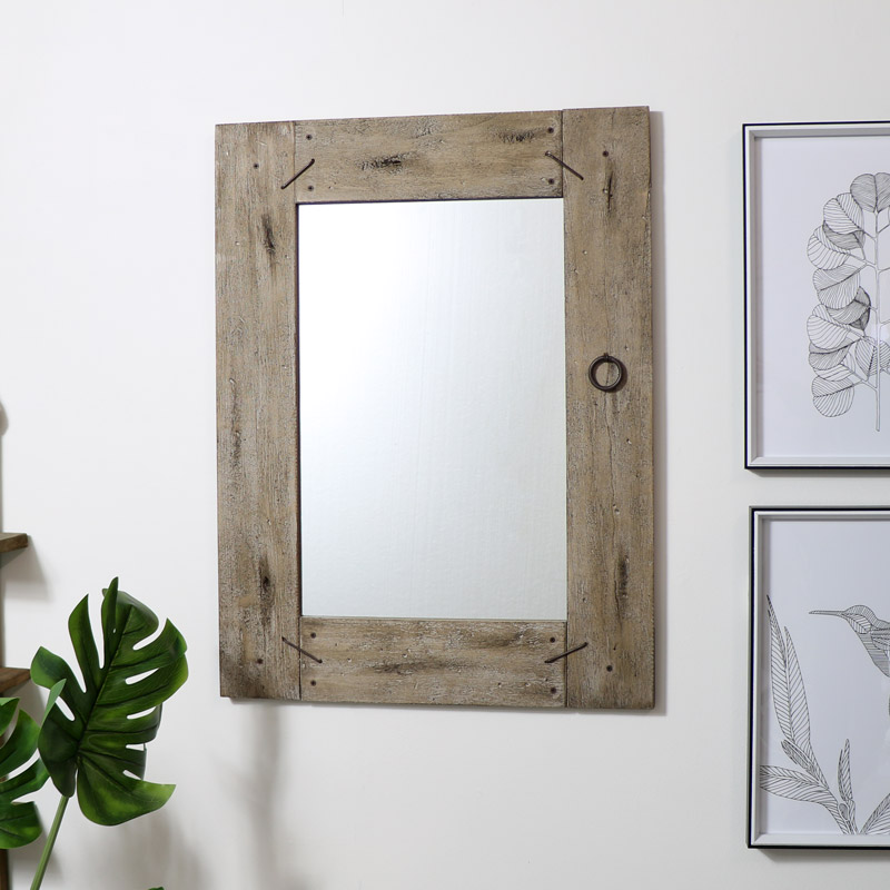 Large Rustic Wooden Framed Wall Mirror Large Rustic Wooden Framed Wall Mirror, Wood Rustic Mirror