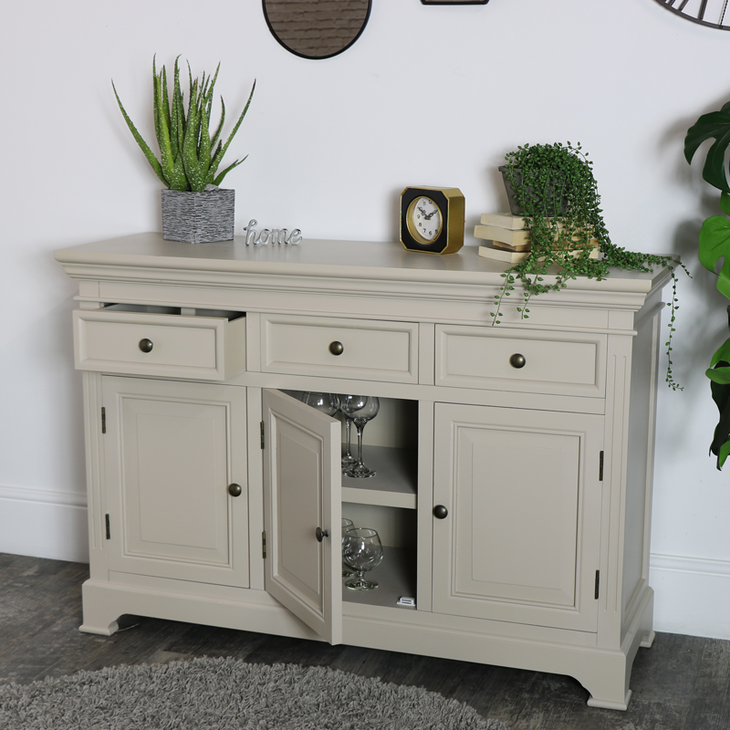  Large Sideboard Cupboard/Drawer Storage Unit - Daventry Taupe-Grey Range