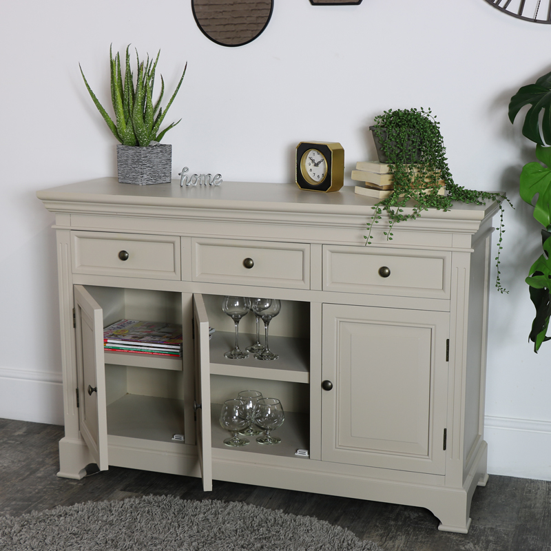  Large Sideboard Cupboard/Drawer Storage Unit - Daventry Taupe-Grey Range
