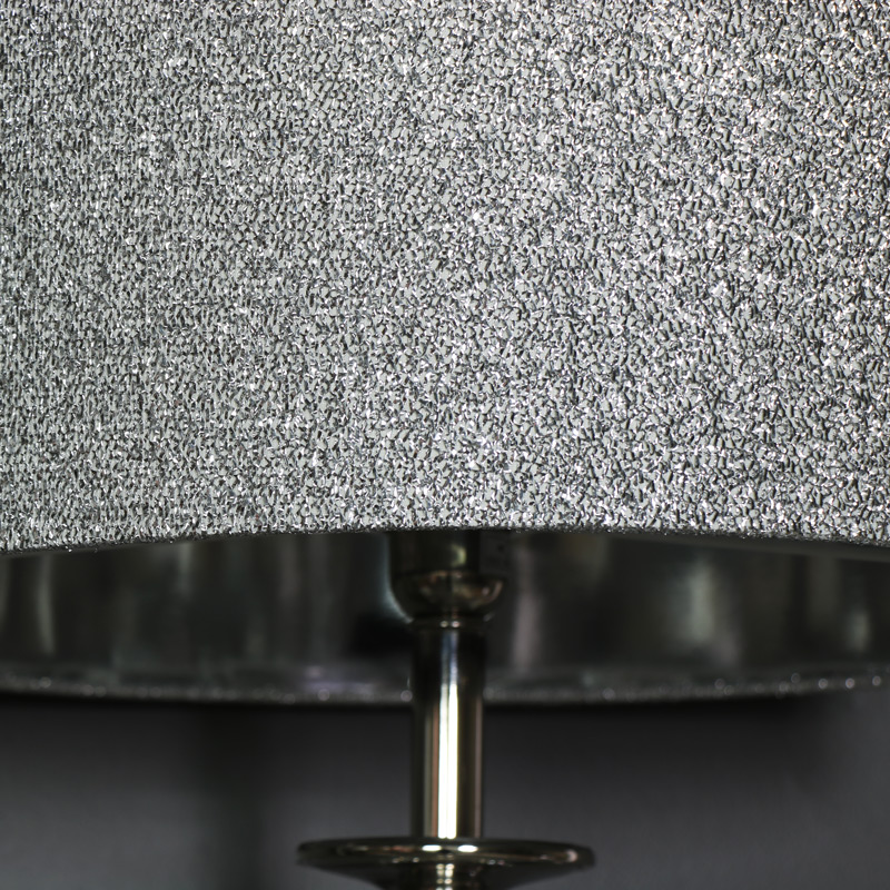 Large Silver Nickel Diamante Table Lamp