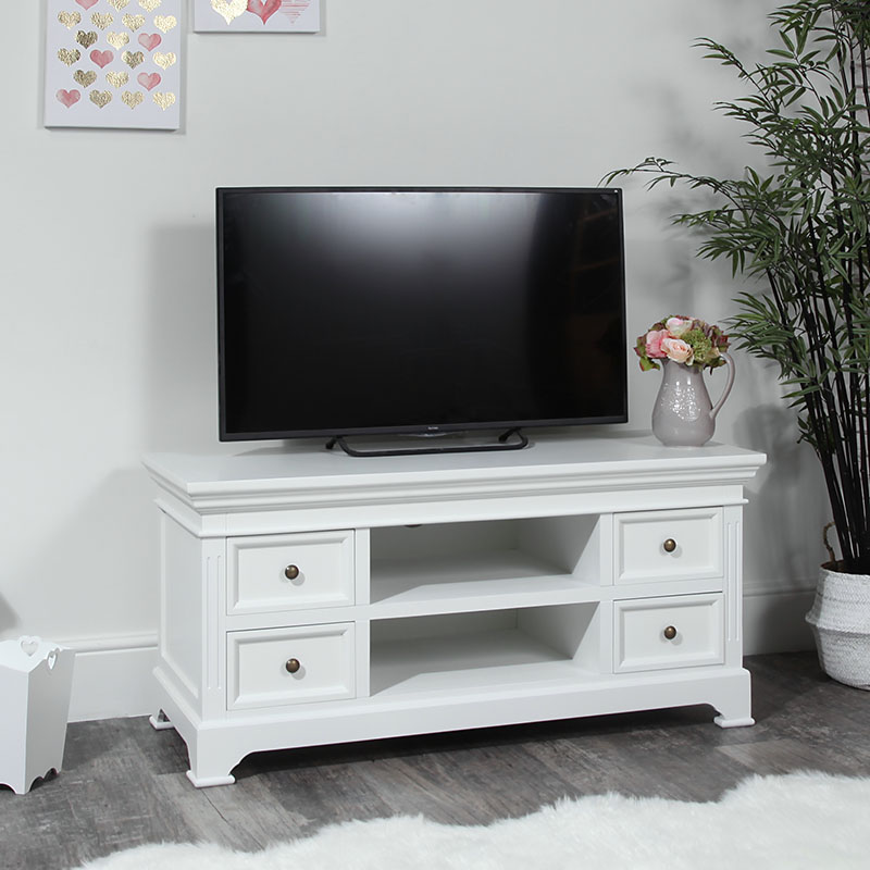 Large Tv Media Unit Daventry White Range Melody Maison