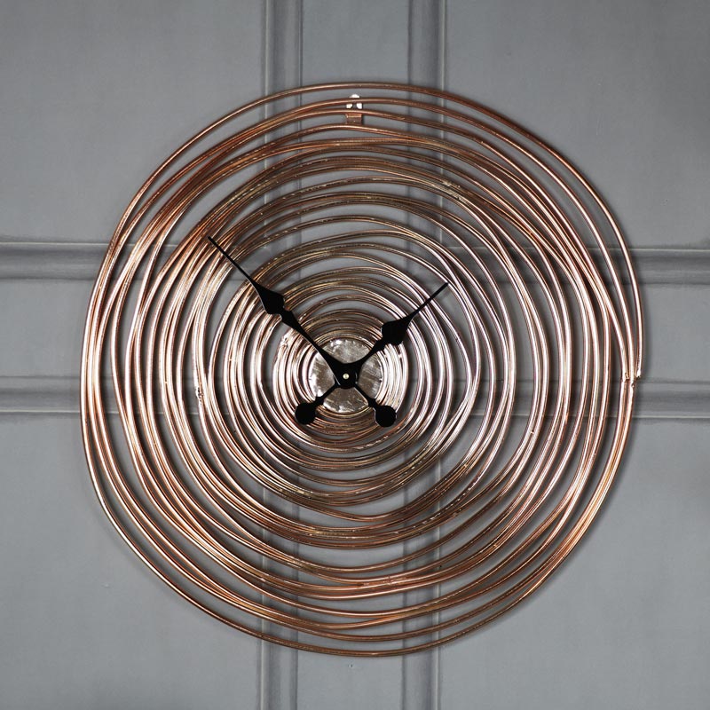 Large Vintage Copper Swirl Wall Clock