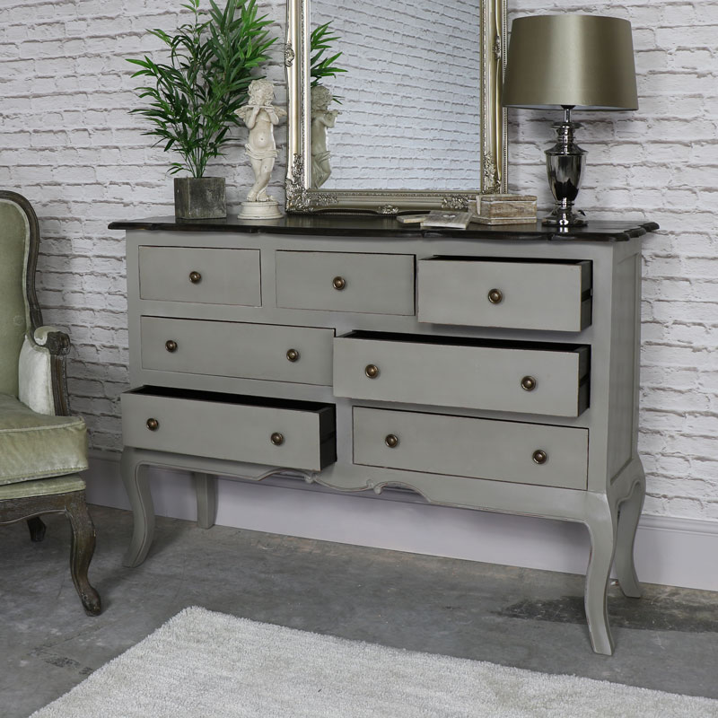 Large Vintage Grey Chest of Drawers - Leadbury Range