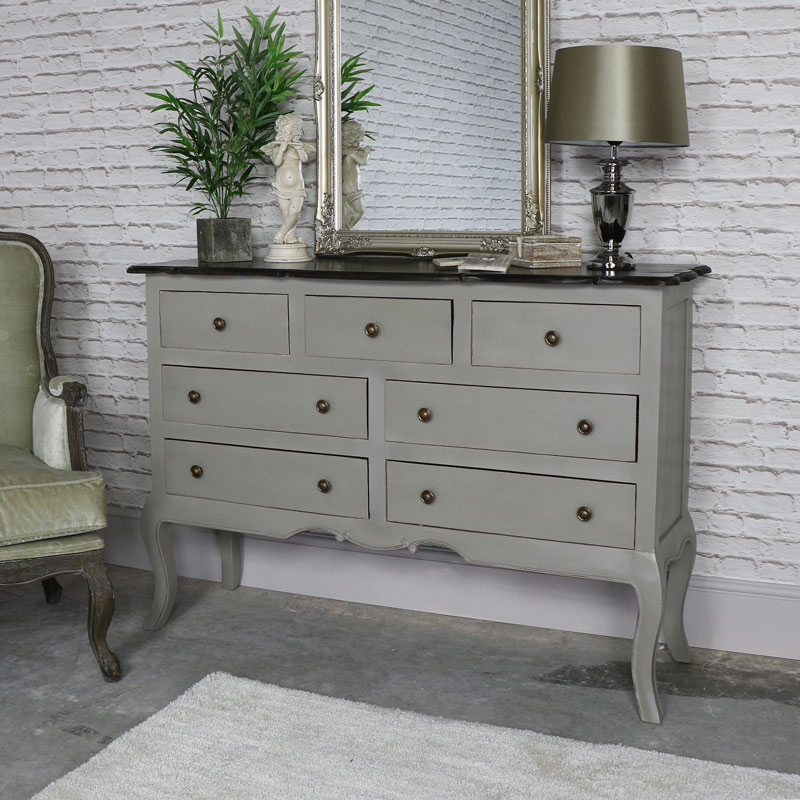 Vintage grey shop chest of drawers
