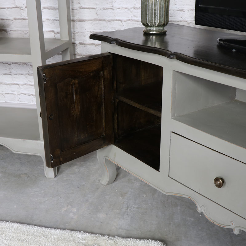 Large Vintage Grey Television Cabinet - Leadbury Range