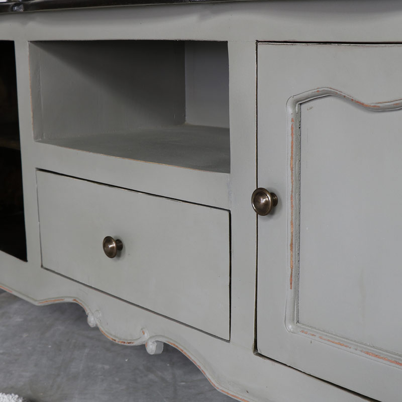 Large Vintage Grey Television Cabinet - Leadbury Range