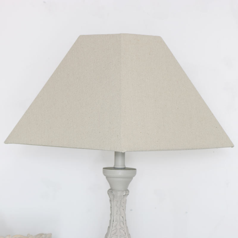 Large Vintage Style Table Lamp - Stone Grey
