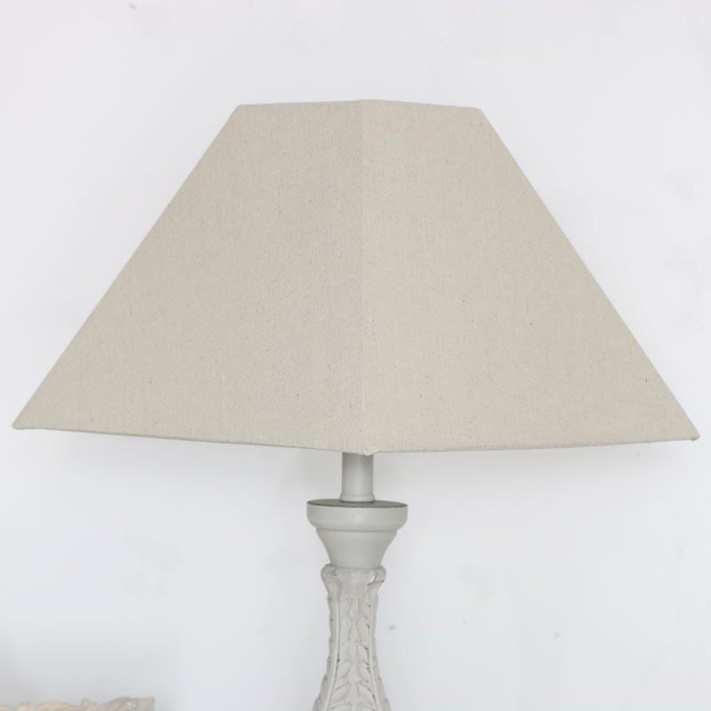 Large Vintage Style Table Lamp - Stone Grey