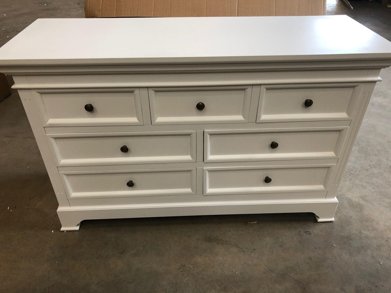 Large White 7 Drawer Chest of Drawers - Daventry White Range DAMAGED SECOND 1046