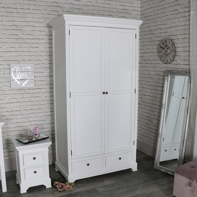 White Double Wardrobe Daventry, Baby Armoire Dresser