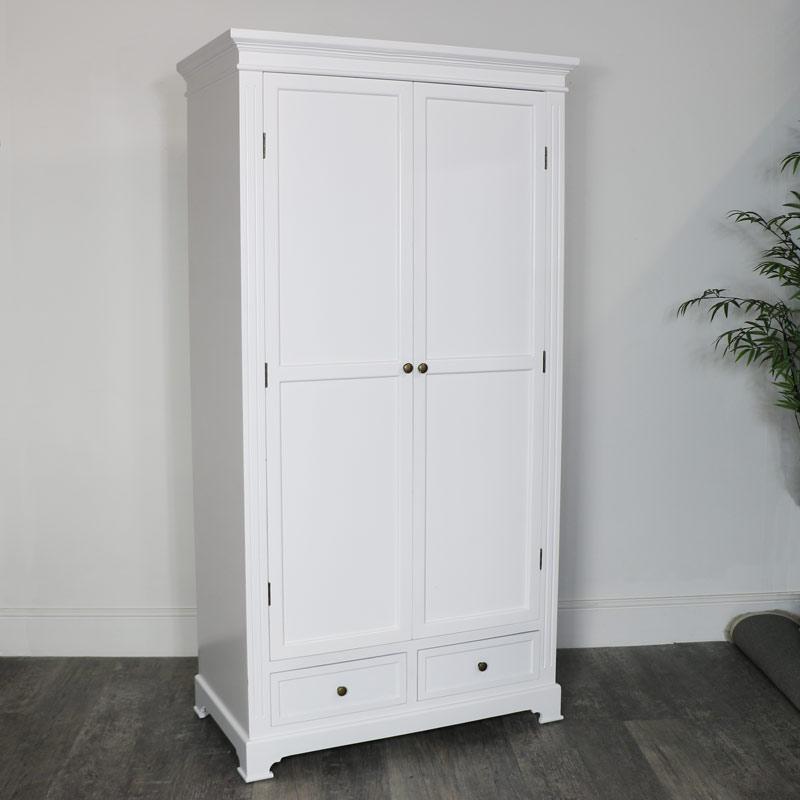 Large White Double Wardrobe - Daventry White Range SECONDS ITEM