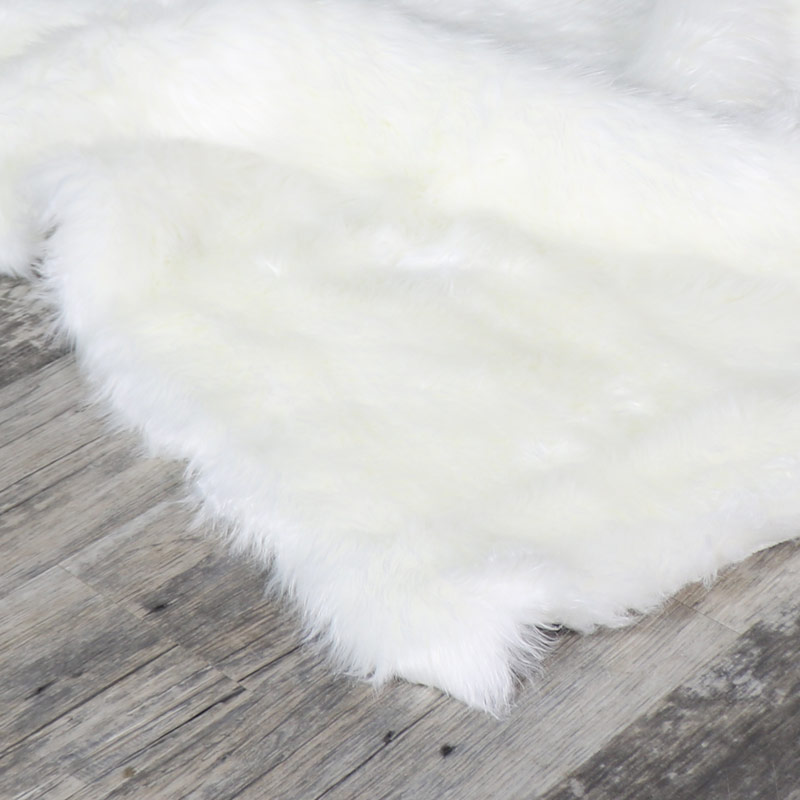 Large White Faux Fur Shaggy Rug 120cm x170cm