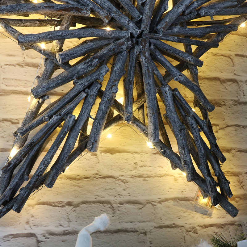 Large Wicker Christmas Star Wall Decoration