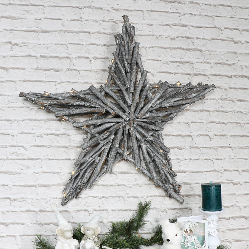 Large Wicker Christmas Star Wall Decoration