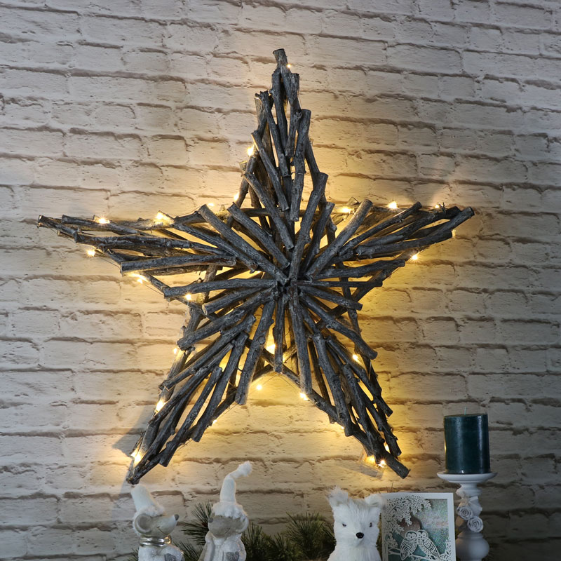 Large Wicker Christmas Star Wall Decoration