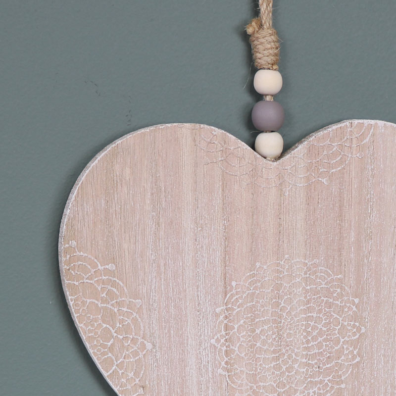 Large Wooden Hanging Heart 
