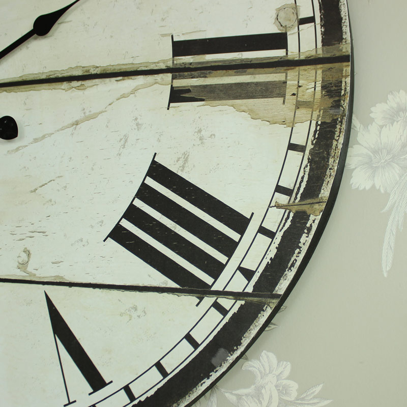 Large Wooden Vintage Style Town Hall Wall Clock