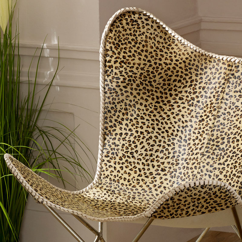 Leopard Print Covered Butterfly Chair