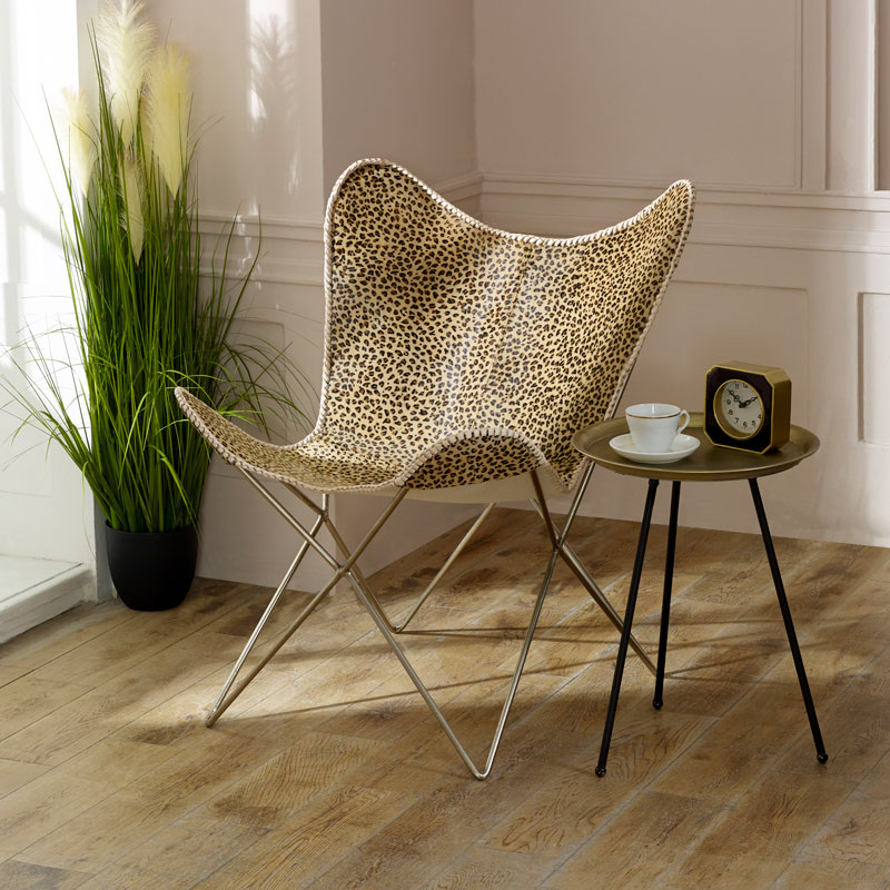 Leopard Print Covered Butterfly Chair