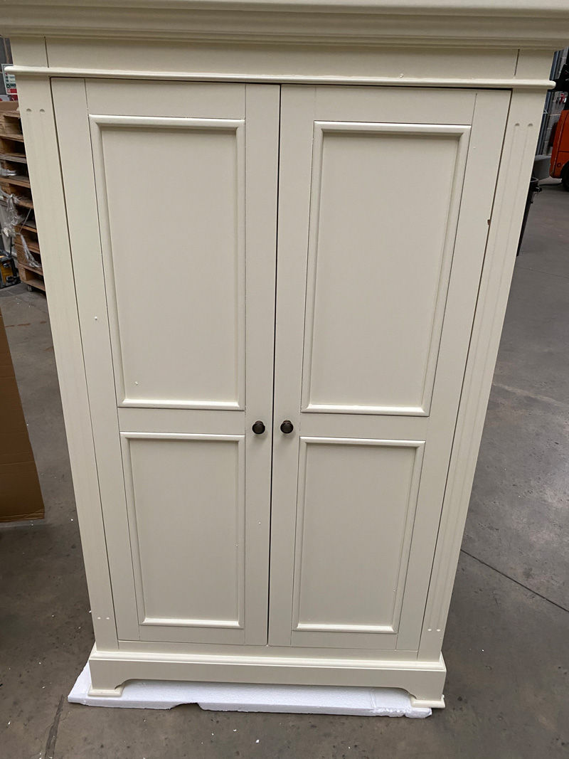 Linen Closet/Low Wardrobe Storage Cabinet - Daventry Cream Range DAMAGED SECOND 3981