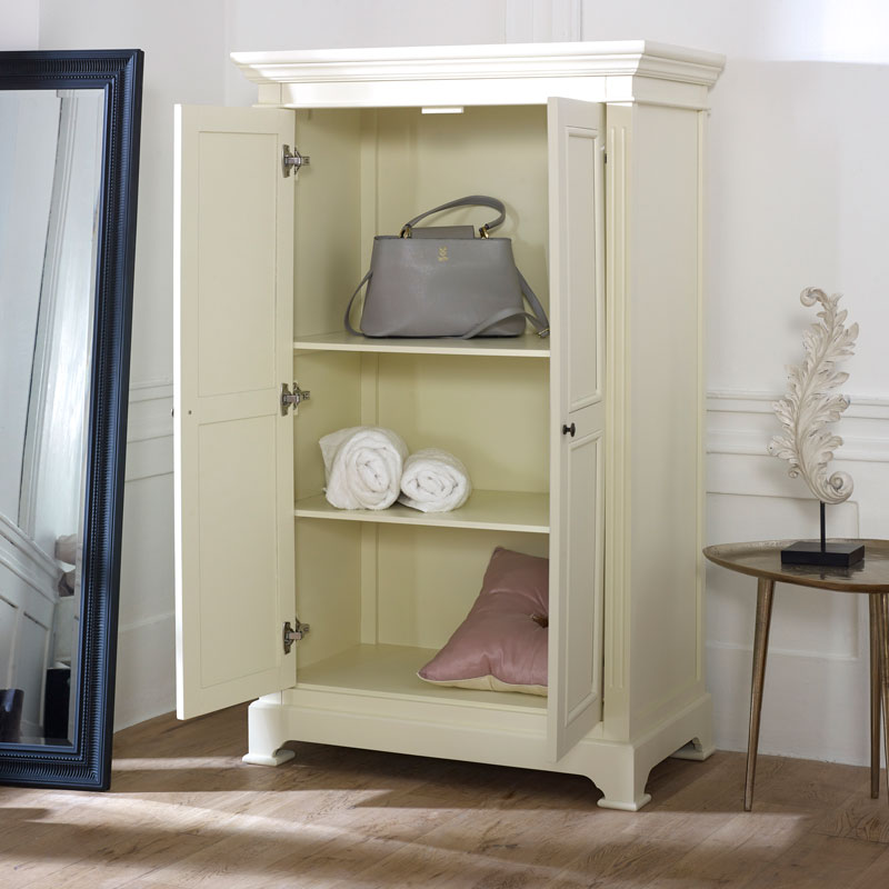 Linen Closet/Low Wardrobe Storage Cabinet - Daventry Cream Range
