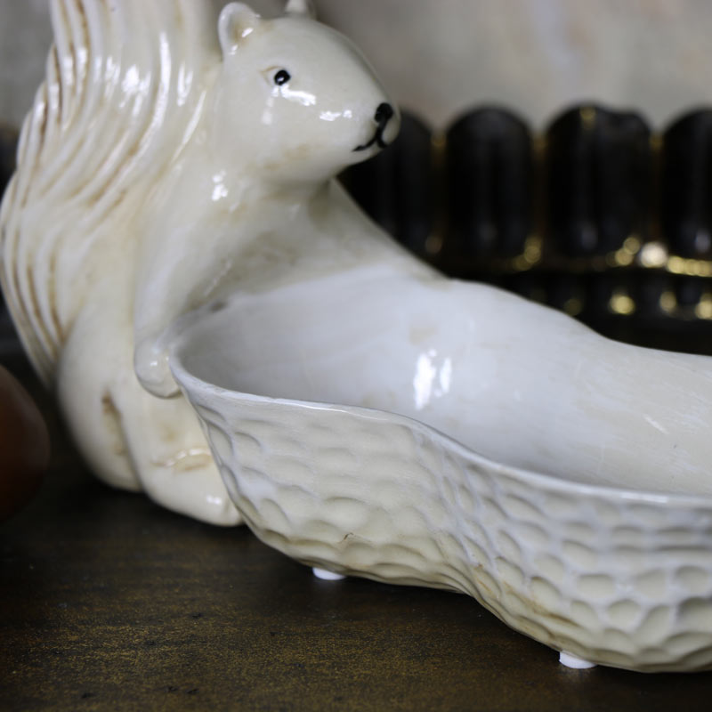 Ceramic Squirrel Nut Bowl