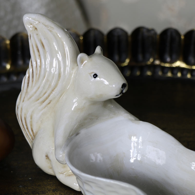 Ceramic Squirrel Nut Bowl