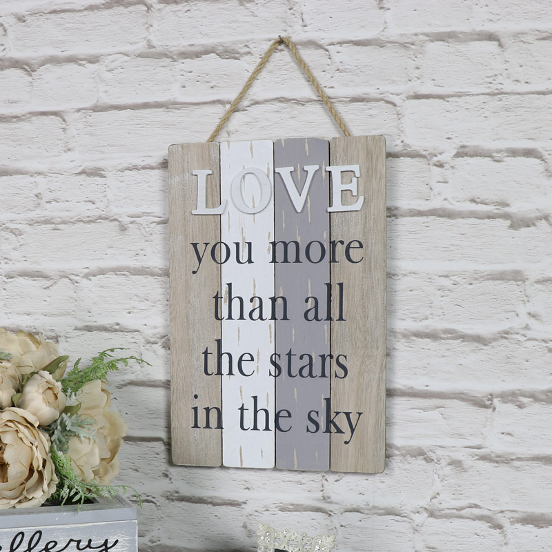 'Love You More' Hanging Wall Plaque