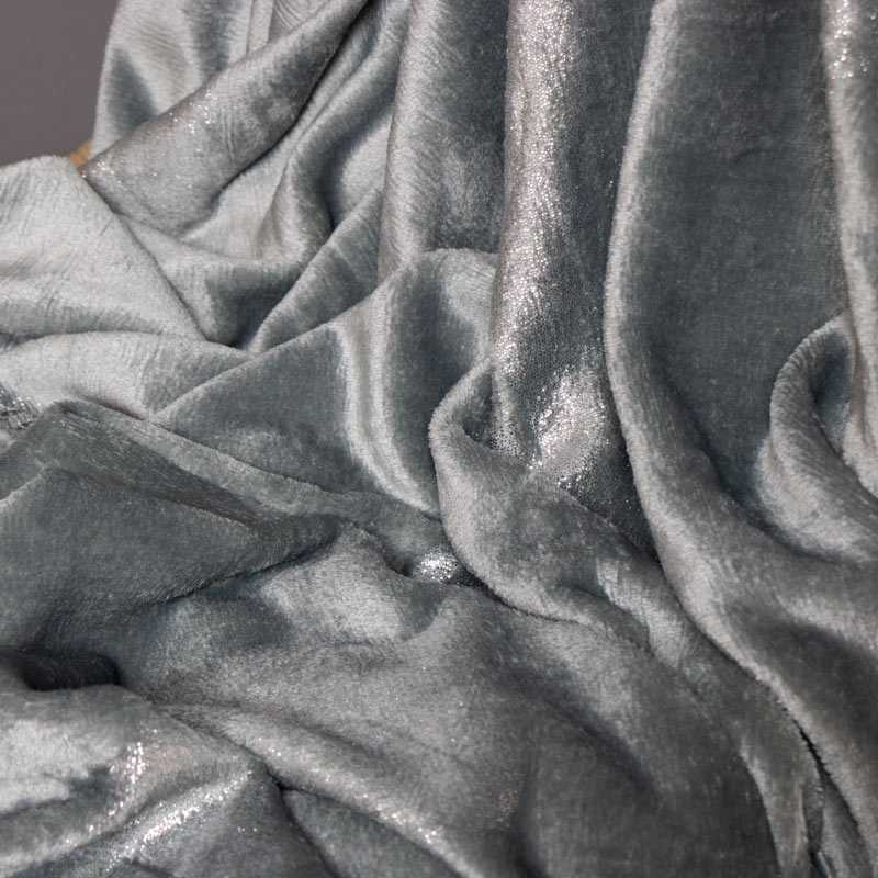 Luxury Soft Dark Grey Throw With Sparkly Feather Print 