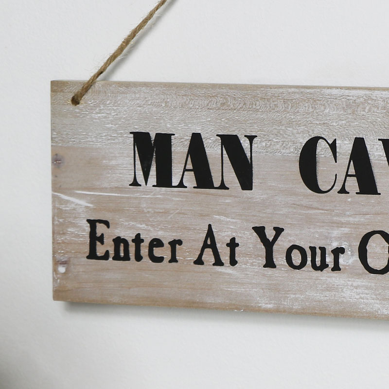 Man Cave Rustic Wooden Wall Sign