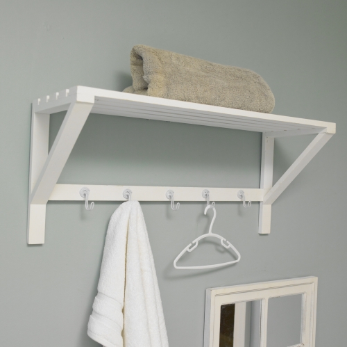 white wall shelf with hooks bathroom storage towel rail kitchen coat rack ebay white wall shelf with hooks bathroom storage towel rail kitchen coat rack ebay
