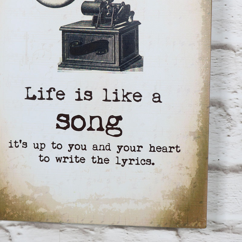 Metal Wall Plaque "Life is Like a Song"