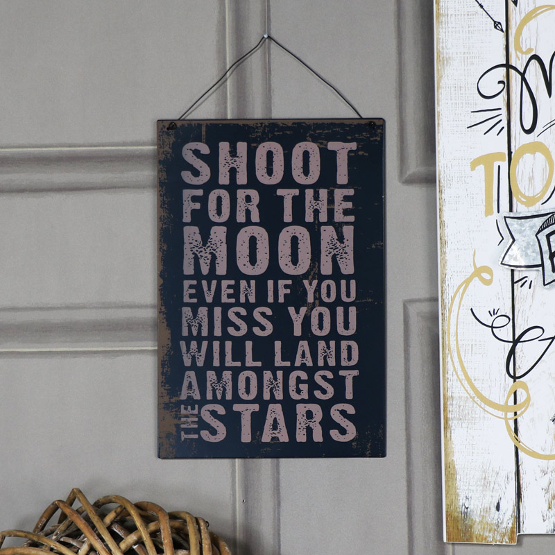 Metal Wall Plaque 'Shoot for the Moon......'