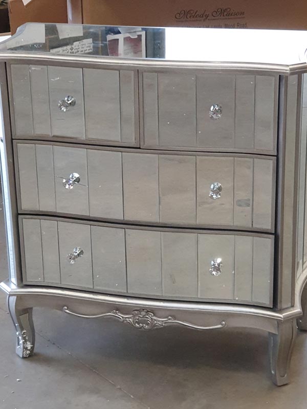 Mirrored Chest of Drawers - Tiffany Range DAMAGED SECOND 6158