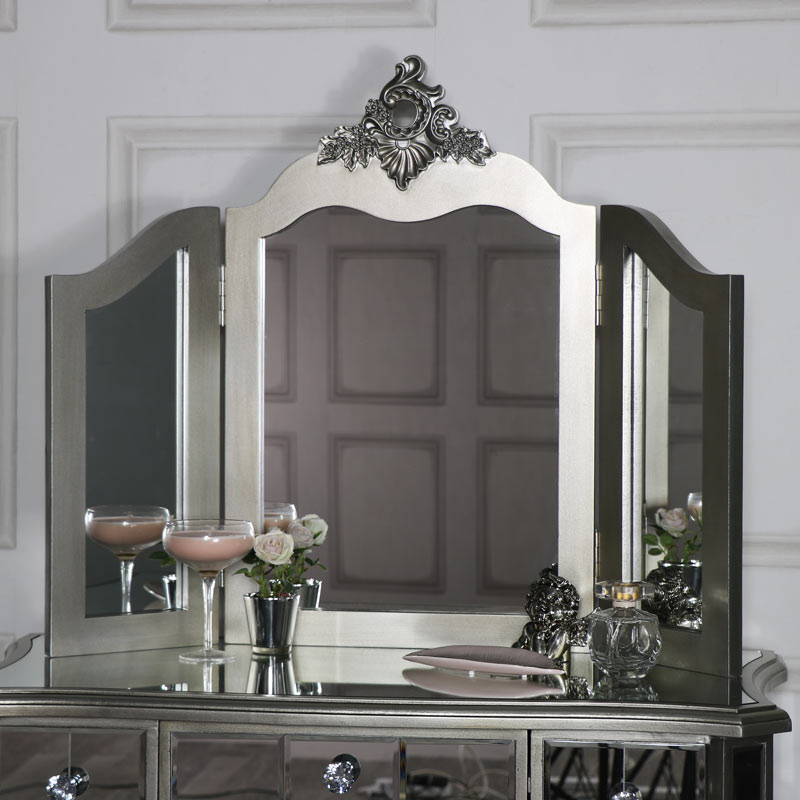Vintage Cream Dressing Table Mirror 3, Cream Vanity Mirror