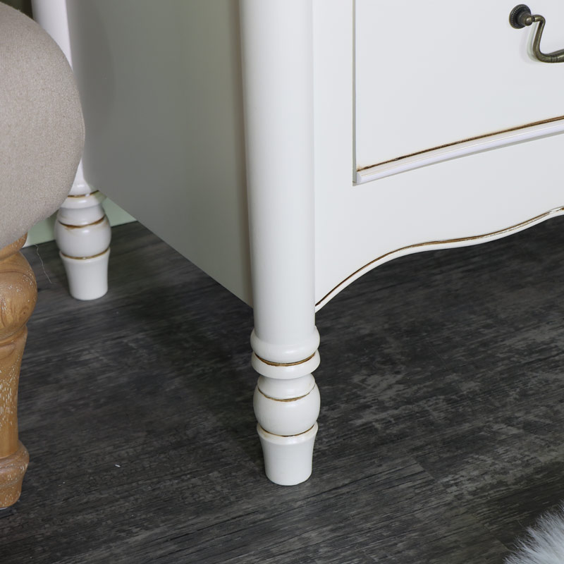 Cream Chest of Drawers and Dressing Table with Mirror - Adelise Range - EX - SHOWROOM 2008