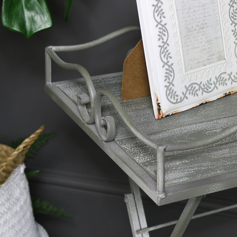 Ornate Grey Butler's Tray/Occasional Table