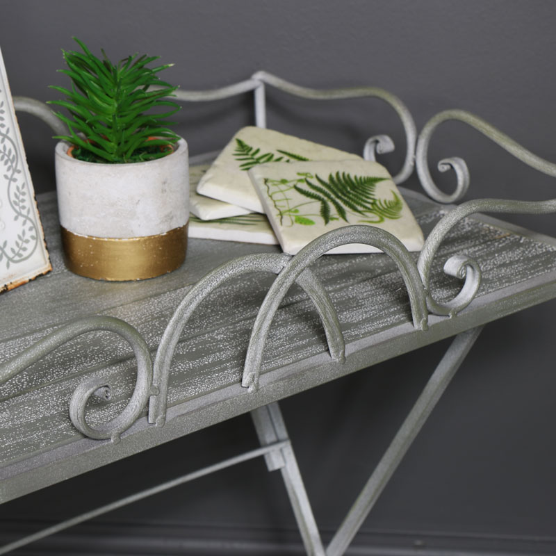 Ornate Grey Butler's Tray/Occasional Table