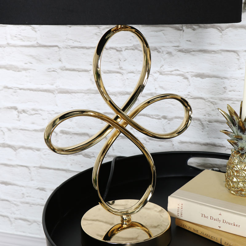 Ornate Vintage Gold Metal Table Lamp