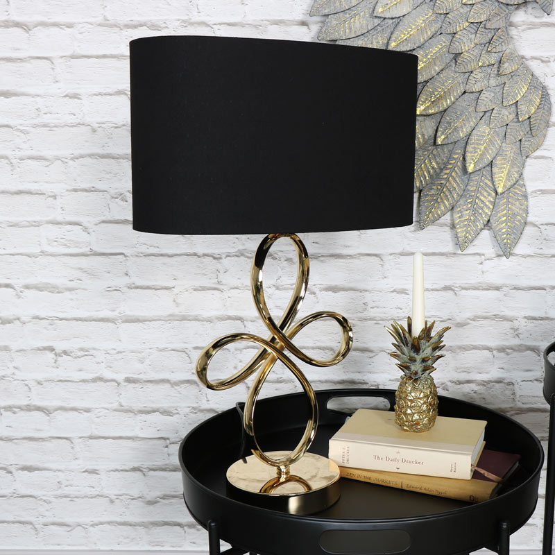 Ornate Vintage Gold Metal Table Lamp