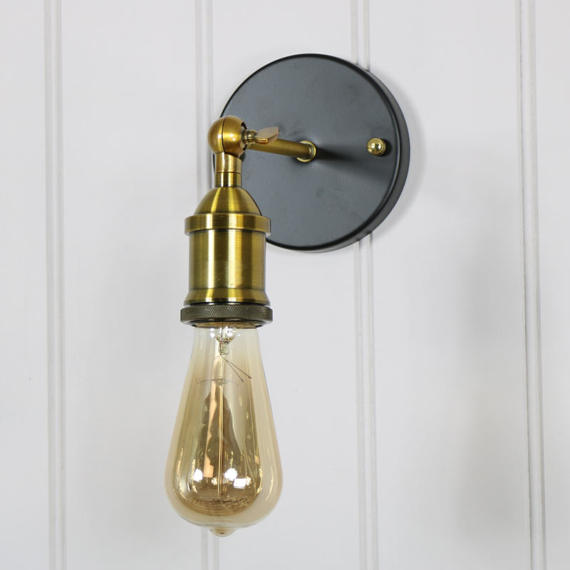 Pair of Adjustable Retro Brass Wall Lights