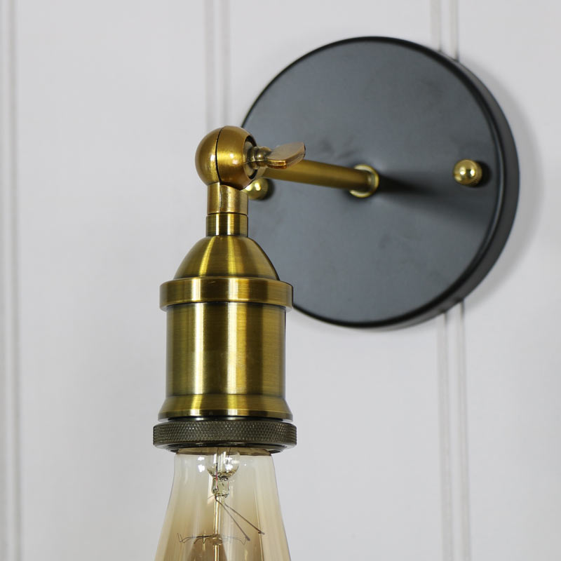 Pair of Adjustable Retro Brass Wall Lights