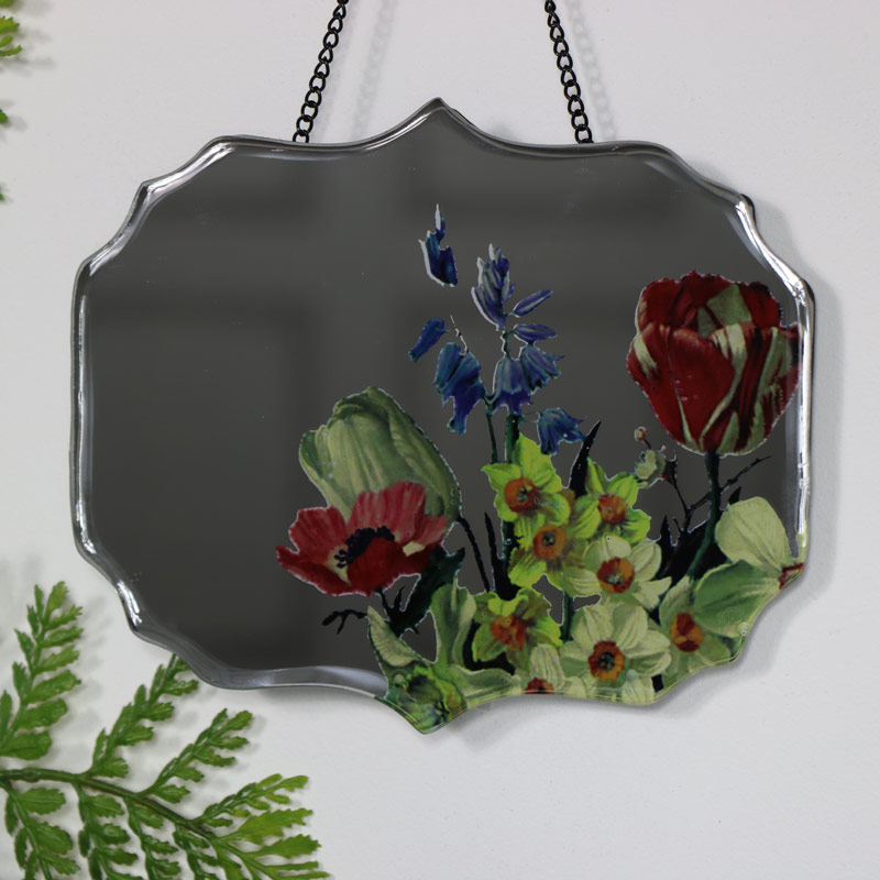 Pair of Decorative Floral Wall Mirrors