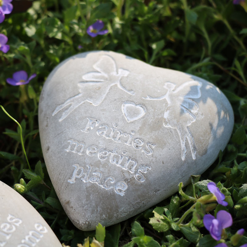 Pair of Fairy Heart Engraved Pebbles