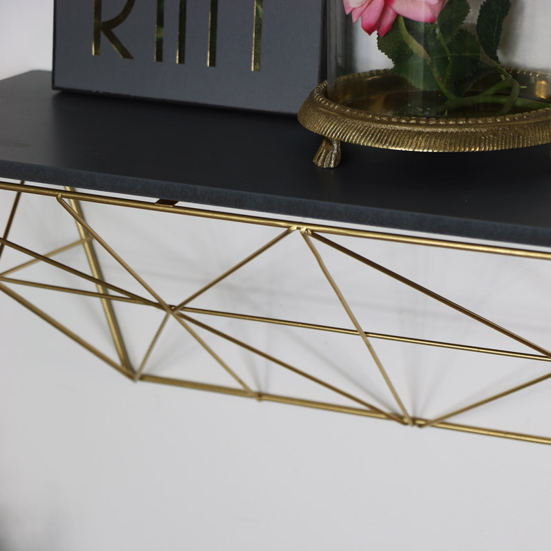 Featured image of post Geometric Wall Shelf Gold - The metal and wood shelf is uniquely different from the other giving it a rustic yet contemporary look perfect for any home.