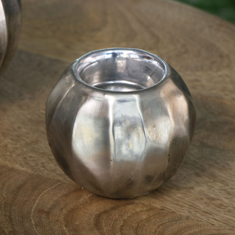 Metallic Silver Tealight Holders