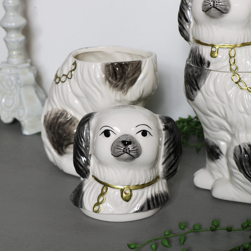 Pair of Staffordshire Dog Trinket Pots