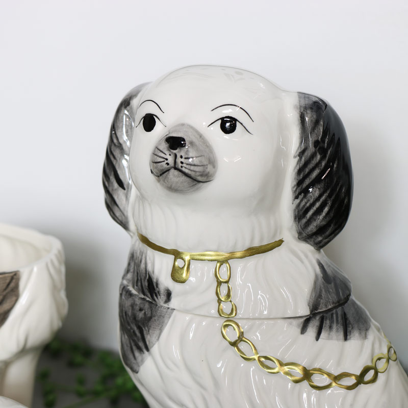 Pair of Staffordshire Dog Trinket Pots