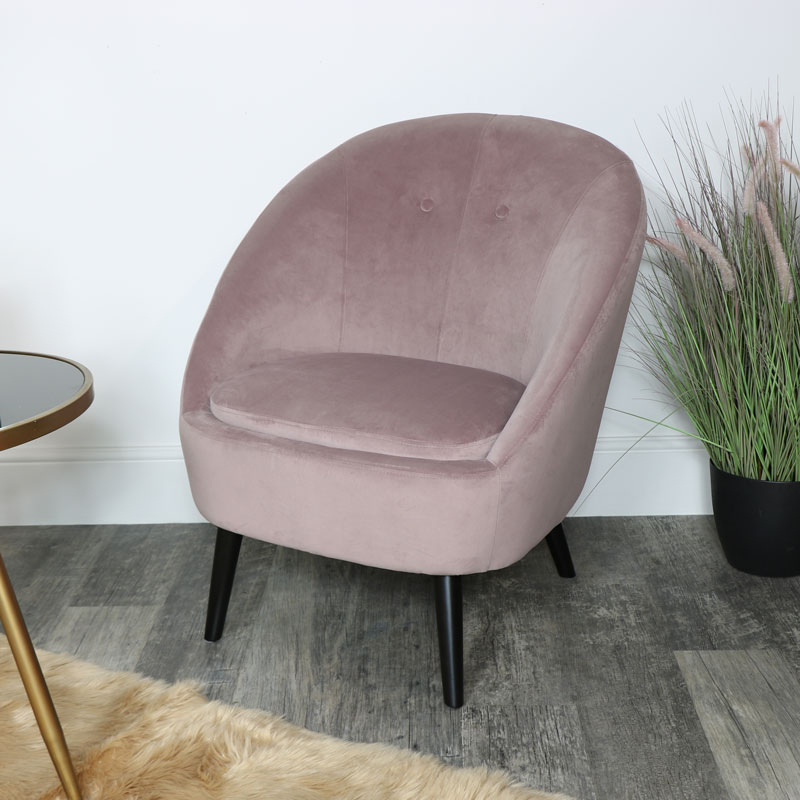 Pink Velvet Boudoir Chair