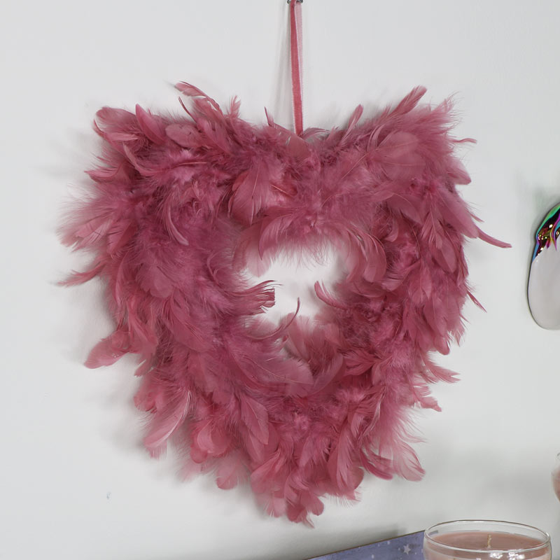 Pink Feather Wall Hanging Decoration
